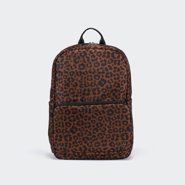 Pander 22L everyday commuter backpack in Midnight Leopard, front product view