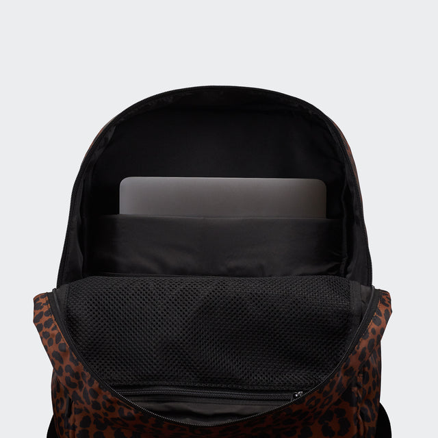 Pander 22L Midnight Leopard backpack interior tech sleeve and mesh organizer