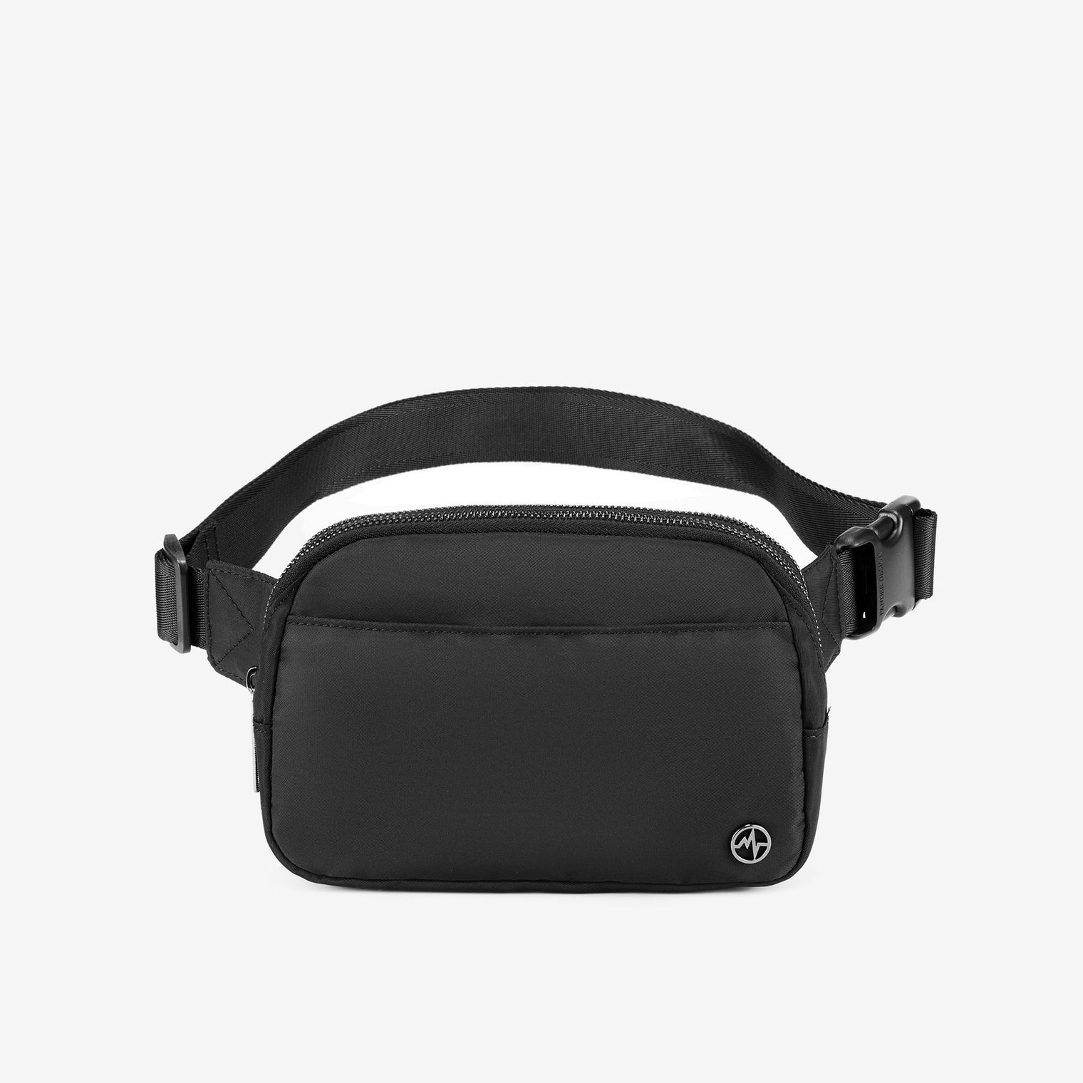 Pander 5 zipper pocket 2L belt bag in Black Polyester, product detail view 3