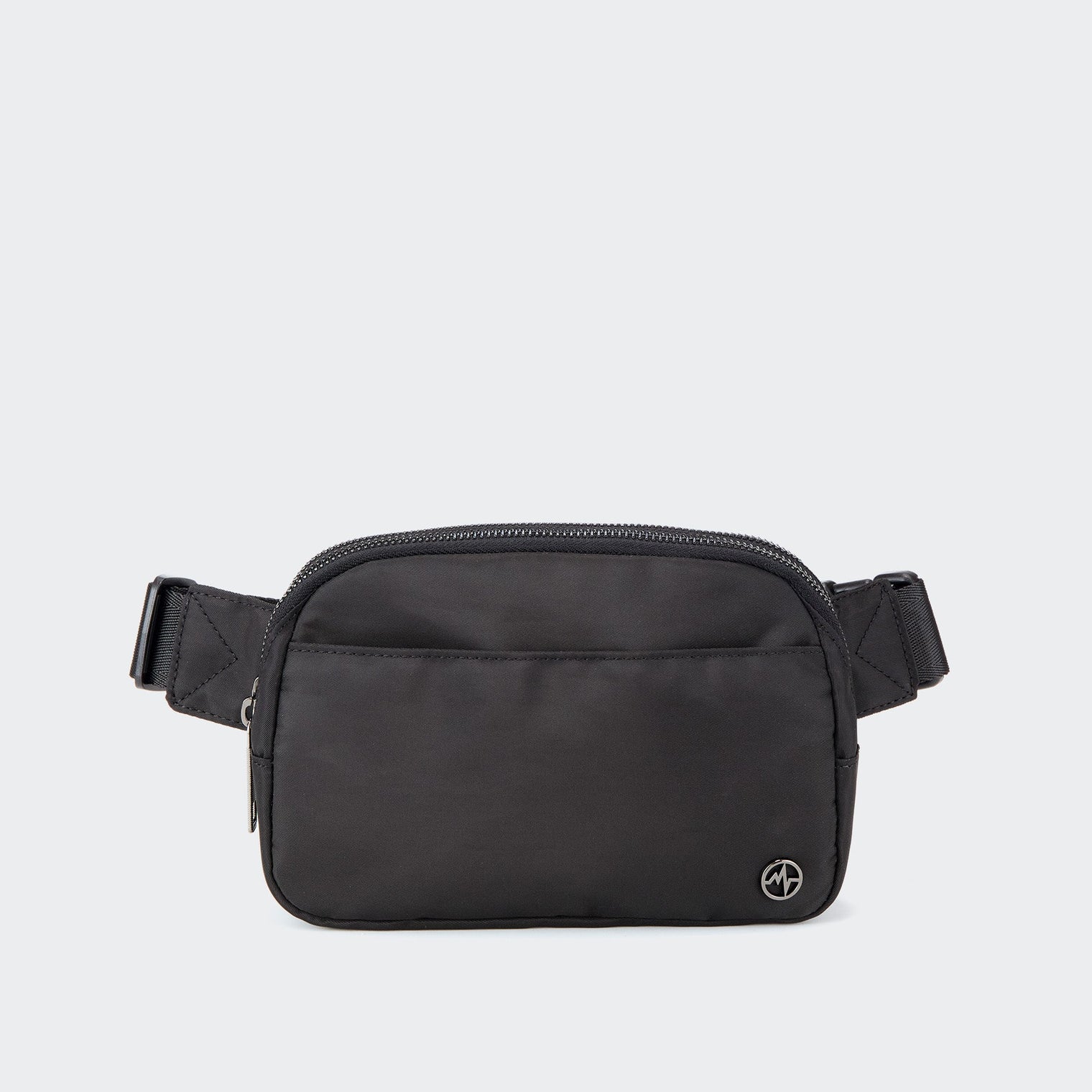 Pander 5 zipper pocket 2L belt bag in Black Polyester, product detail view 6
