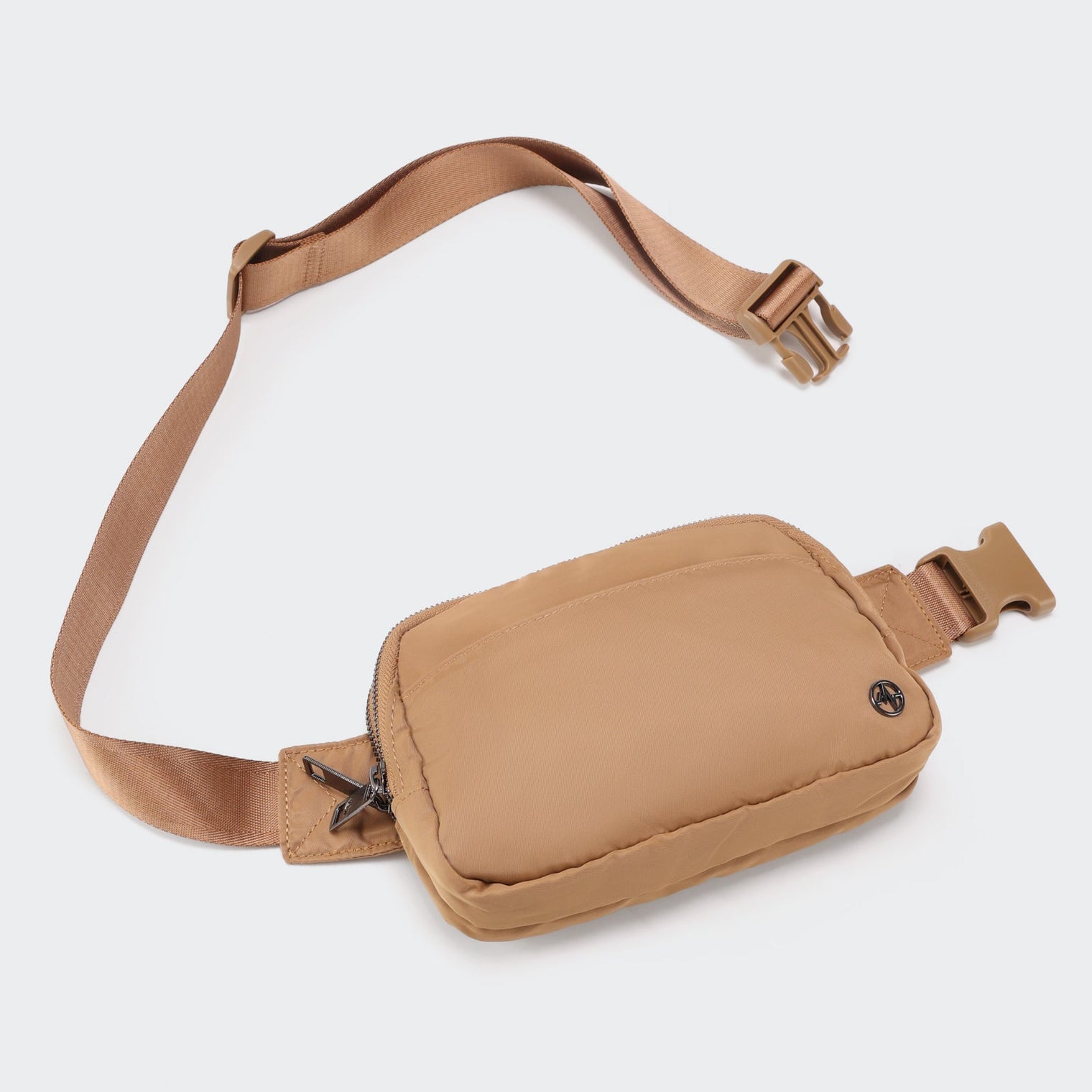 Pander 5 zipper pocket 2L belt bag in Caramel Burnt, product detail view 6