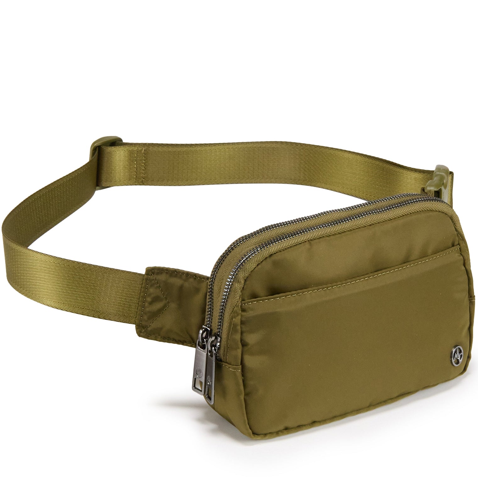 Pander 5 zipper pocket 2L belt bag in Dark Moss, product detail view 2