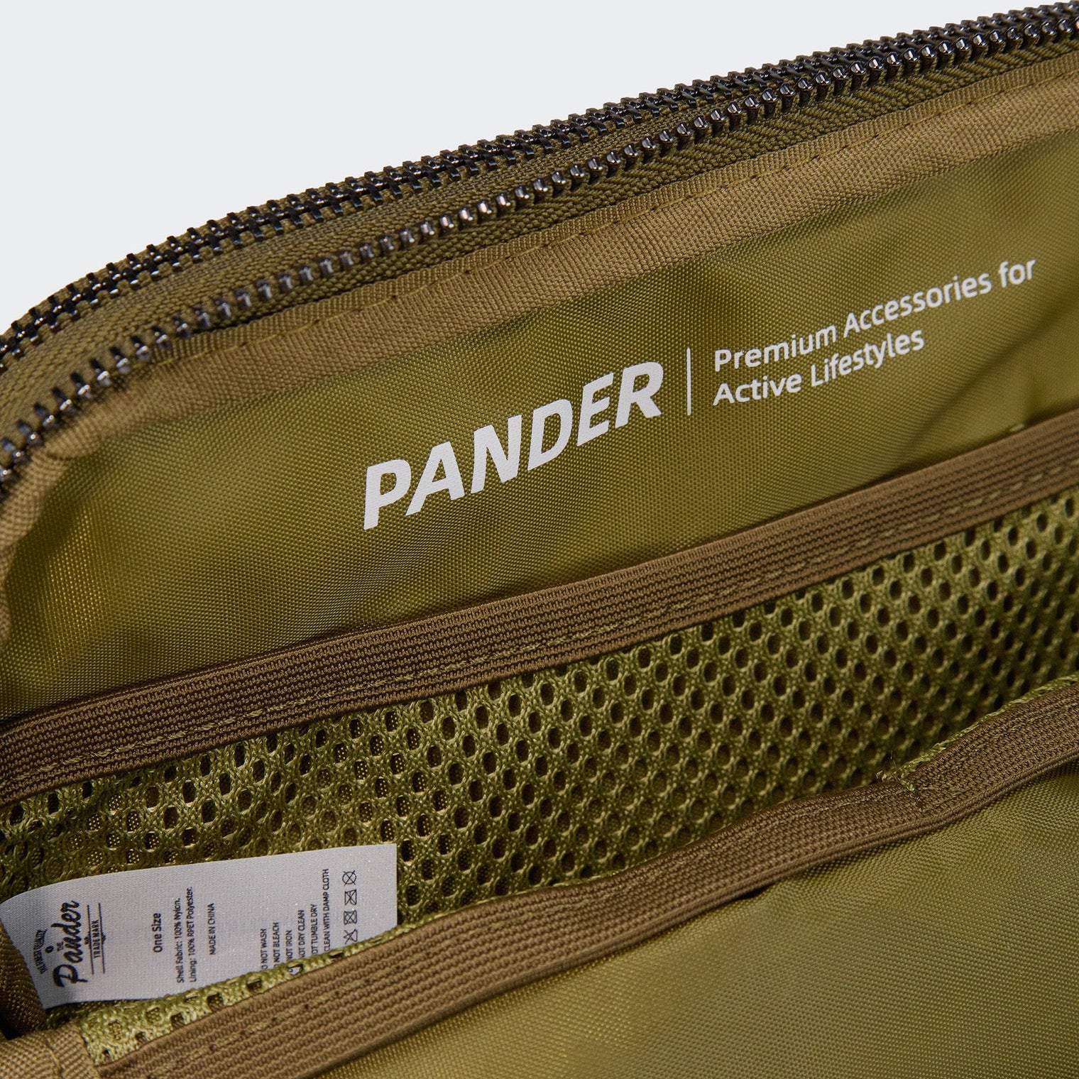 Pander 5 zipper pocket 2L belt bag in Dark Moss, product detail view 8