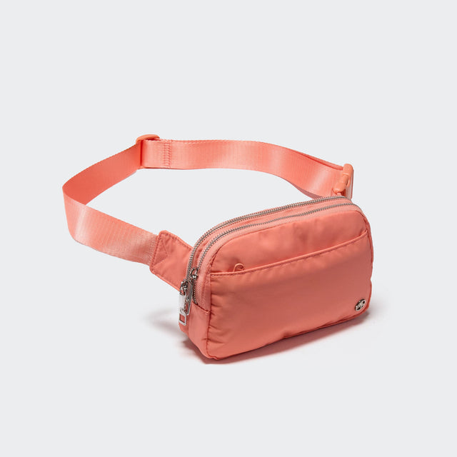 Pander 5 zipper pocket 2L belt bag in Dark Salmon, product detail view 1