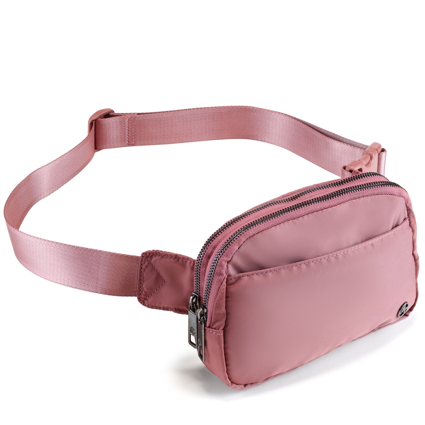 Pander 5 zipper pocket 2L belt bag in Dune Pink, product detail view 3