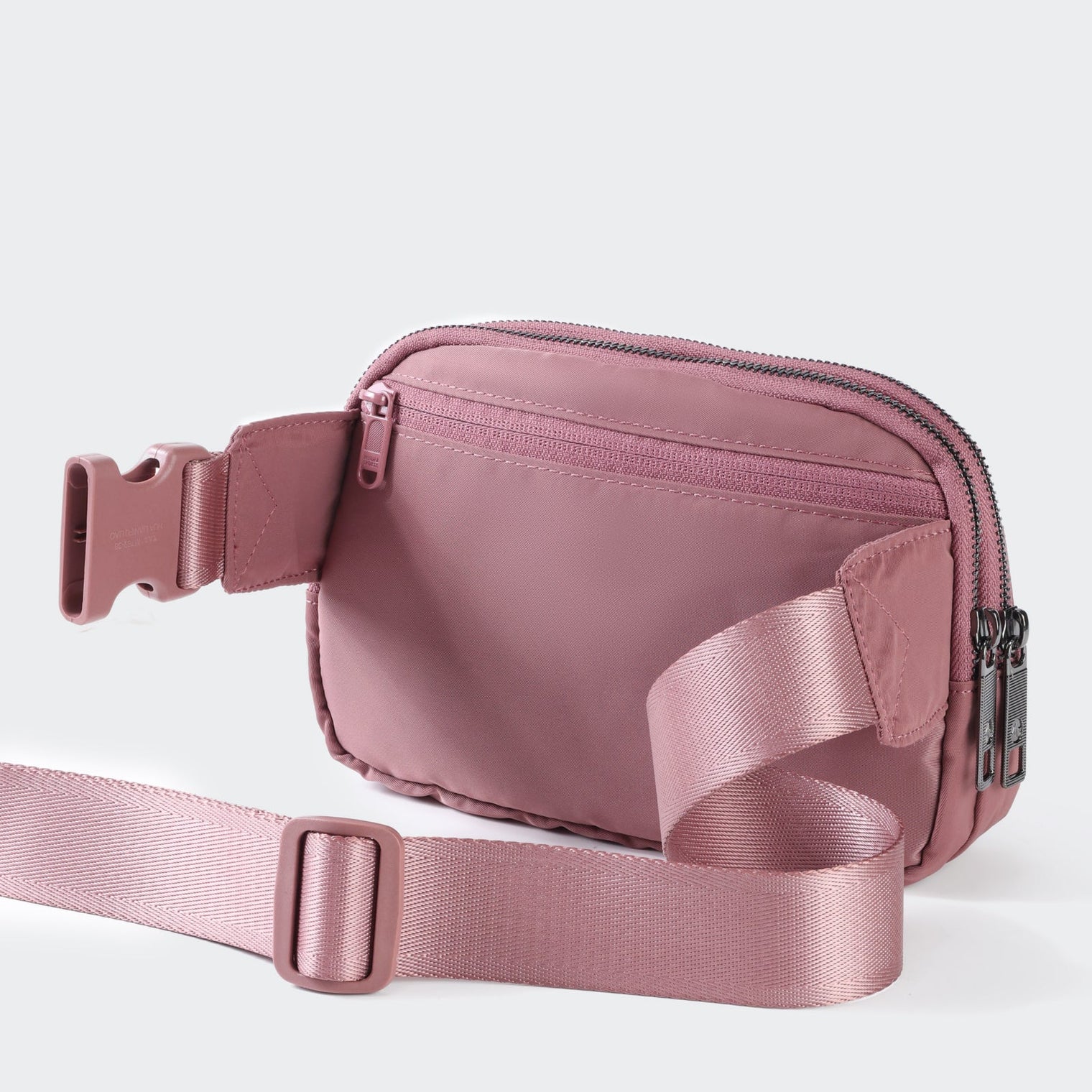 Pander 5 zipper pocket 2L belt bag in Dune Pink, product detail view 6