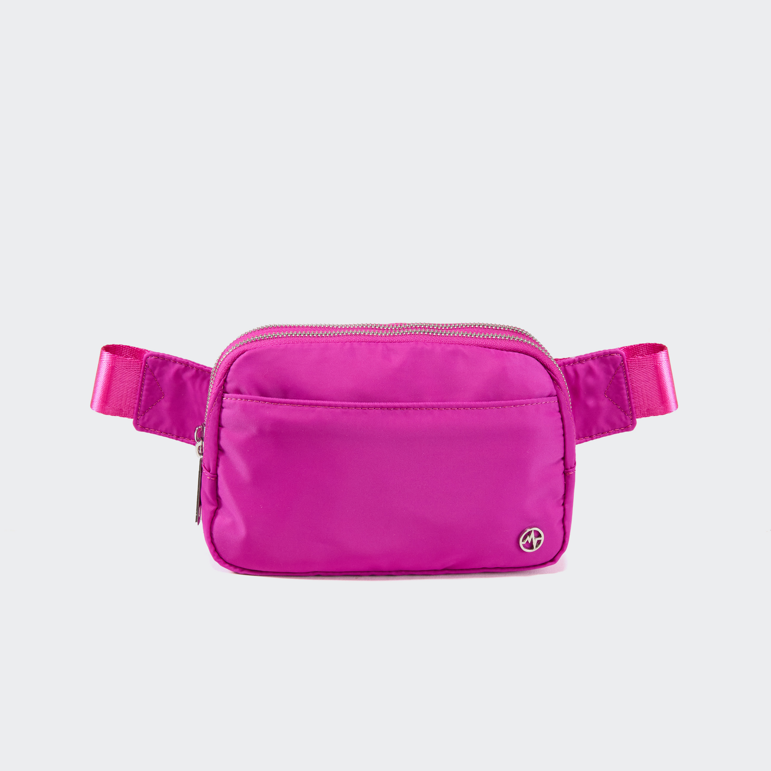 Pander 5 zipper pocket 2L belt bag in Grape Purple, front view with adjustable strap