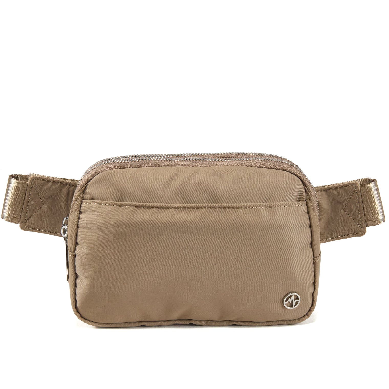 Pander 5 zipper pocket 2L belt bag in Gray Brown, product detail view 2