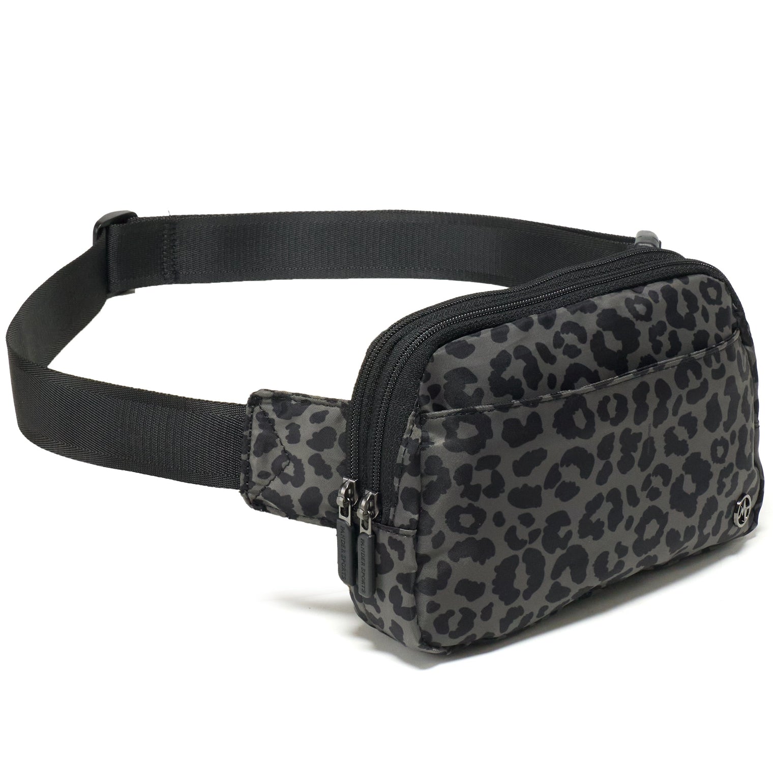 Pander 5 zipper pocket 2L belt bag in Grey Leopard, product detail view 2