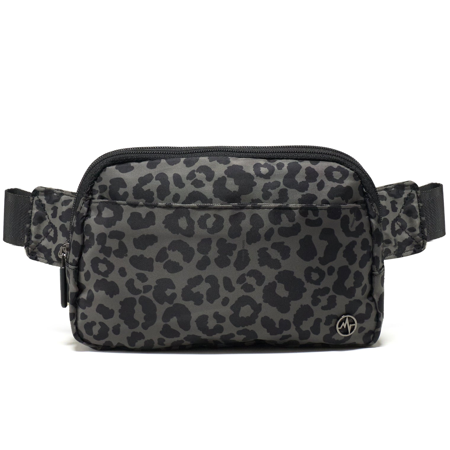 Pander 5 zipper pocket 2L belt bag in Grey Leopard, product detail view 3