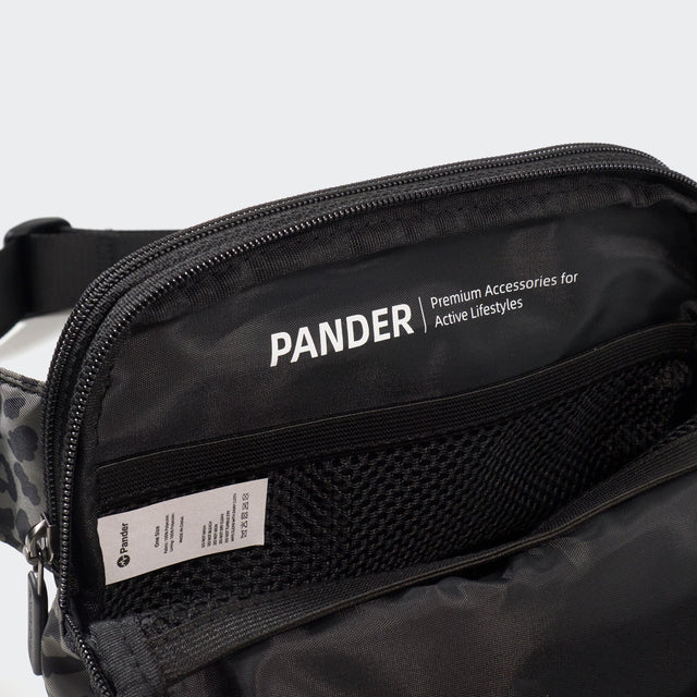 Pander 5 zipper pocket 2L belt bag in Grey Leopard, product detail view 9