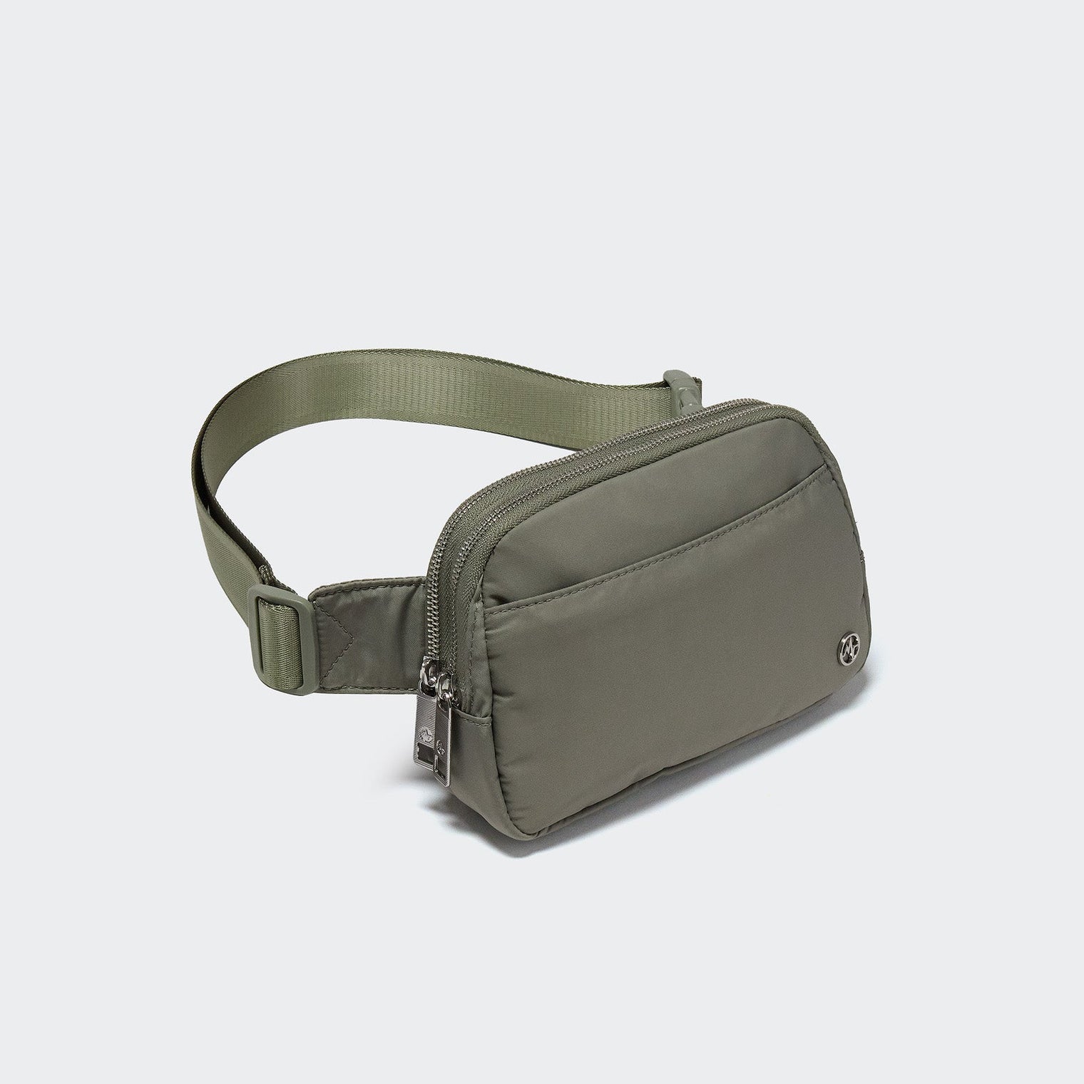 Pander 5 zipper pocket 2L belt bag in Grey Sage, product detail view 1