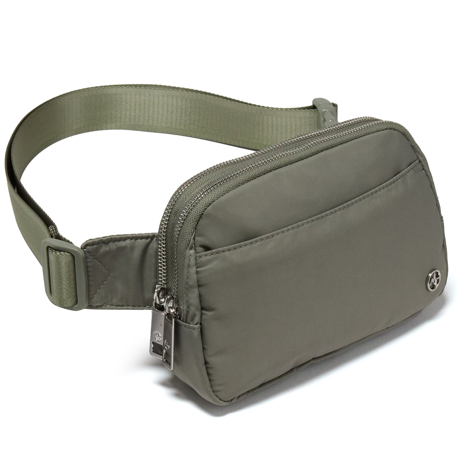 Pander 5 zipper pocket 2L belt bag in Grey Sage, product detail view 2