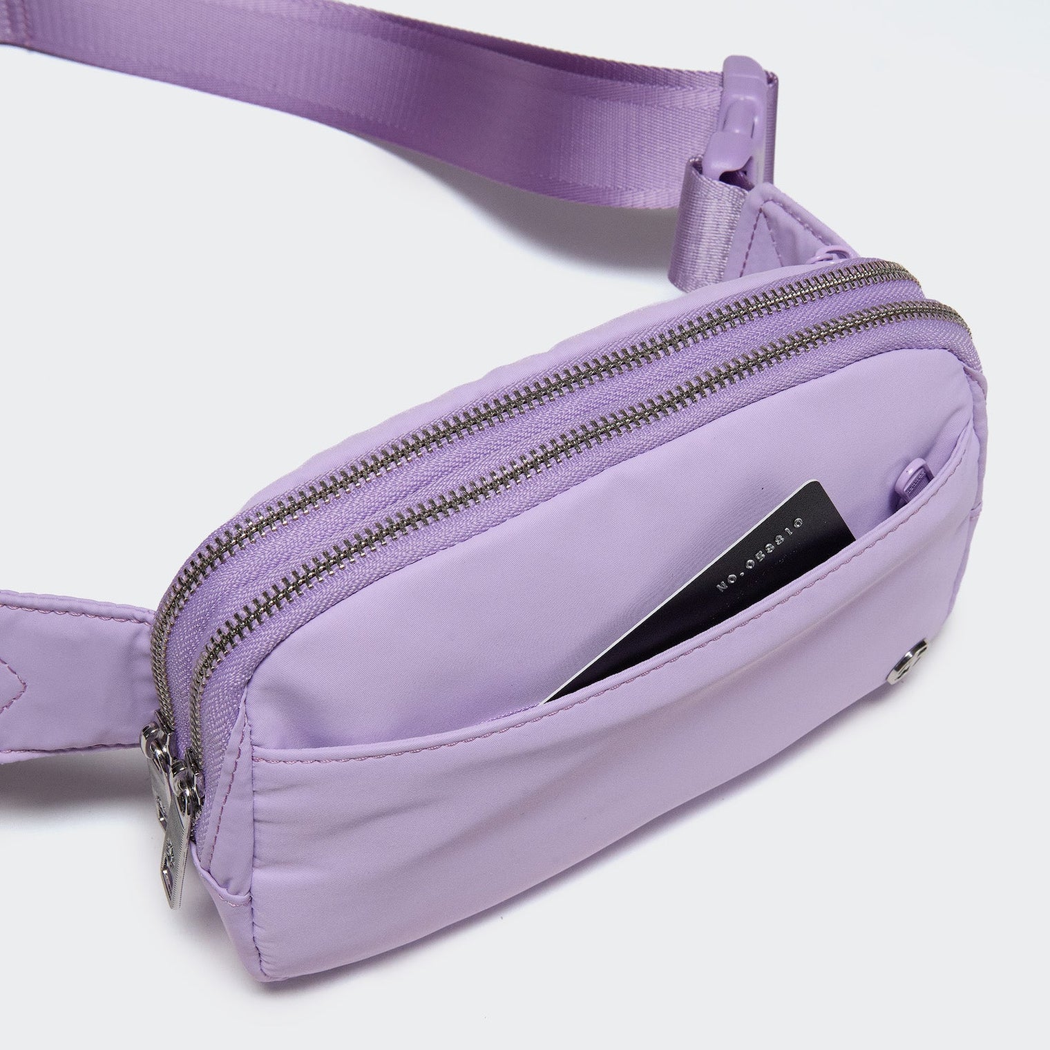 Pander 5 zipper pocket 2L belt bag in Lilac Purple, product detail view 6