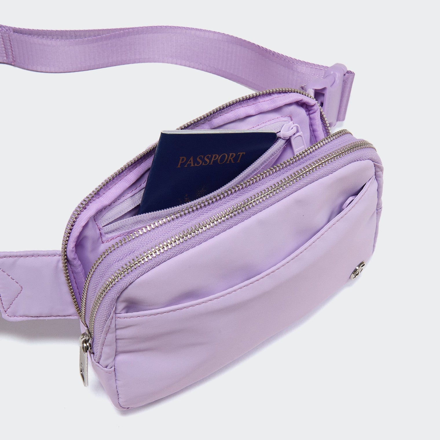 Pander 5 zipper pocket 2L belt bag in Lilac Purple, product detail view 9