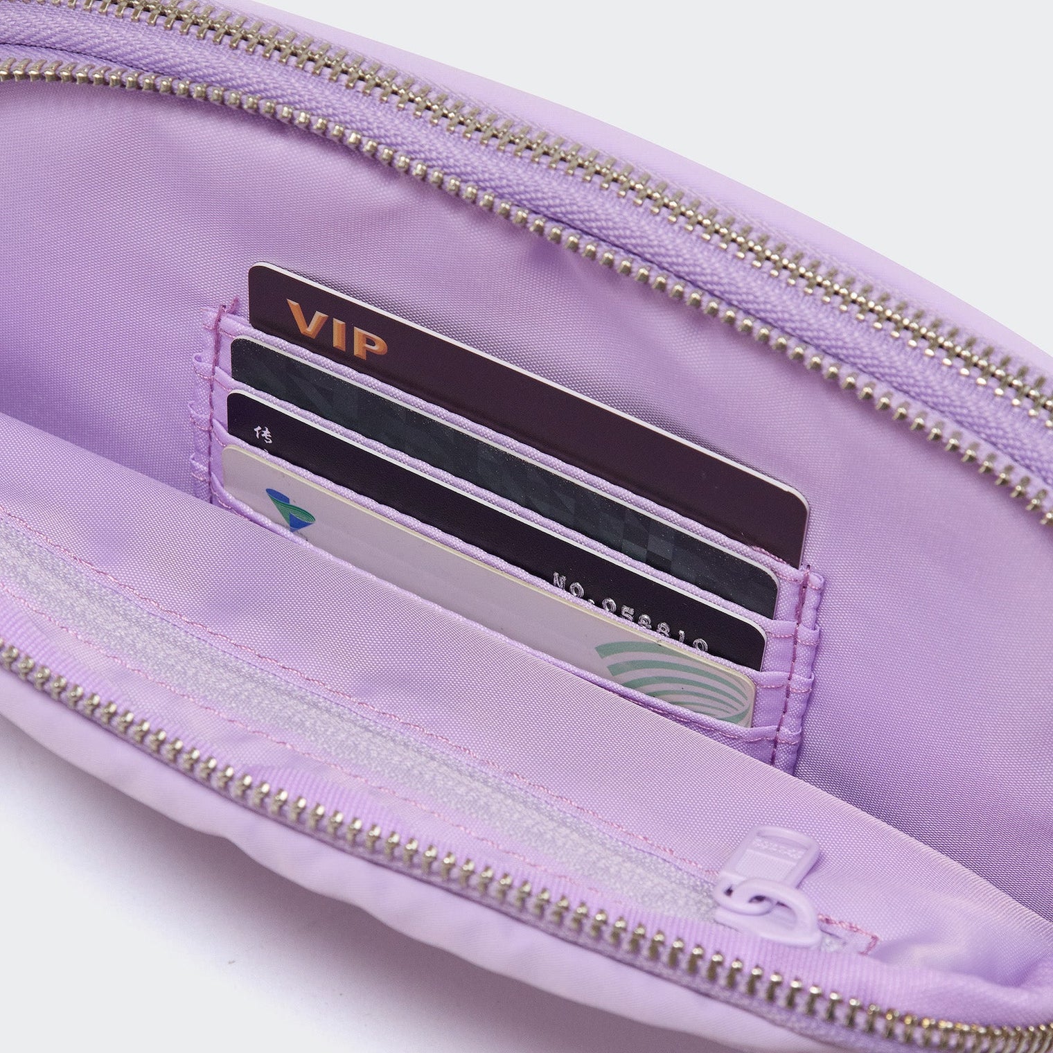 Pander 5 zipper pocket 2L belt bag in Lilac Purple, product detail view 10