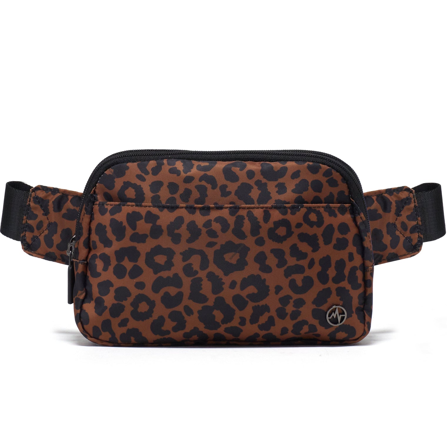 Pander 5 zipper pocket 2L belt bag in Midnight Leopard, product detail view 3