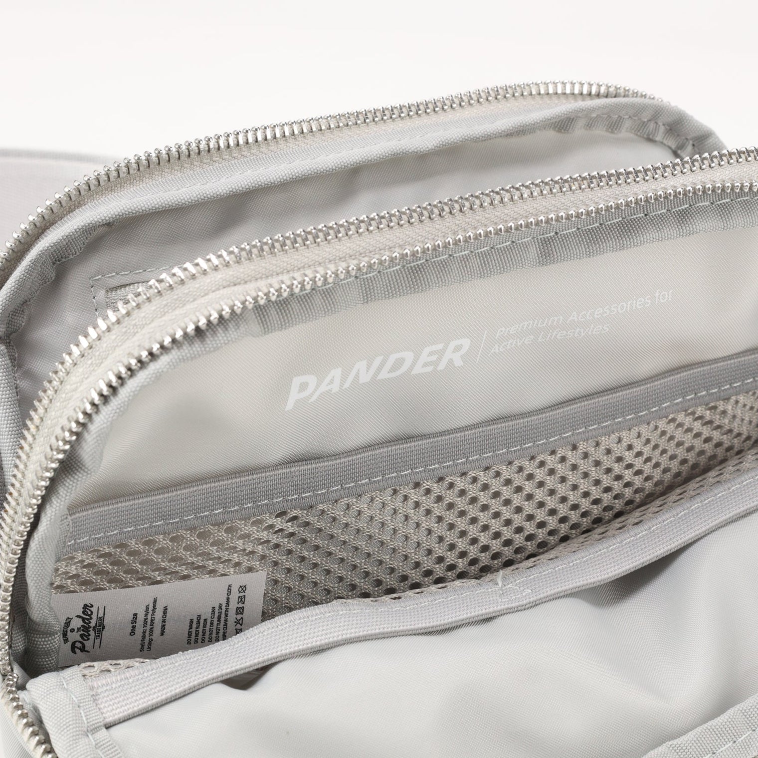 Pander 5 zipper pocket 2L belt bag in Seal Grey, product detail view 9