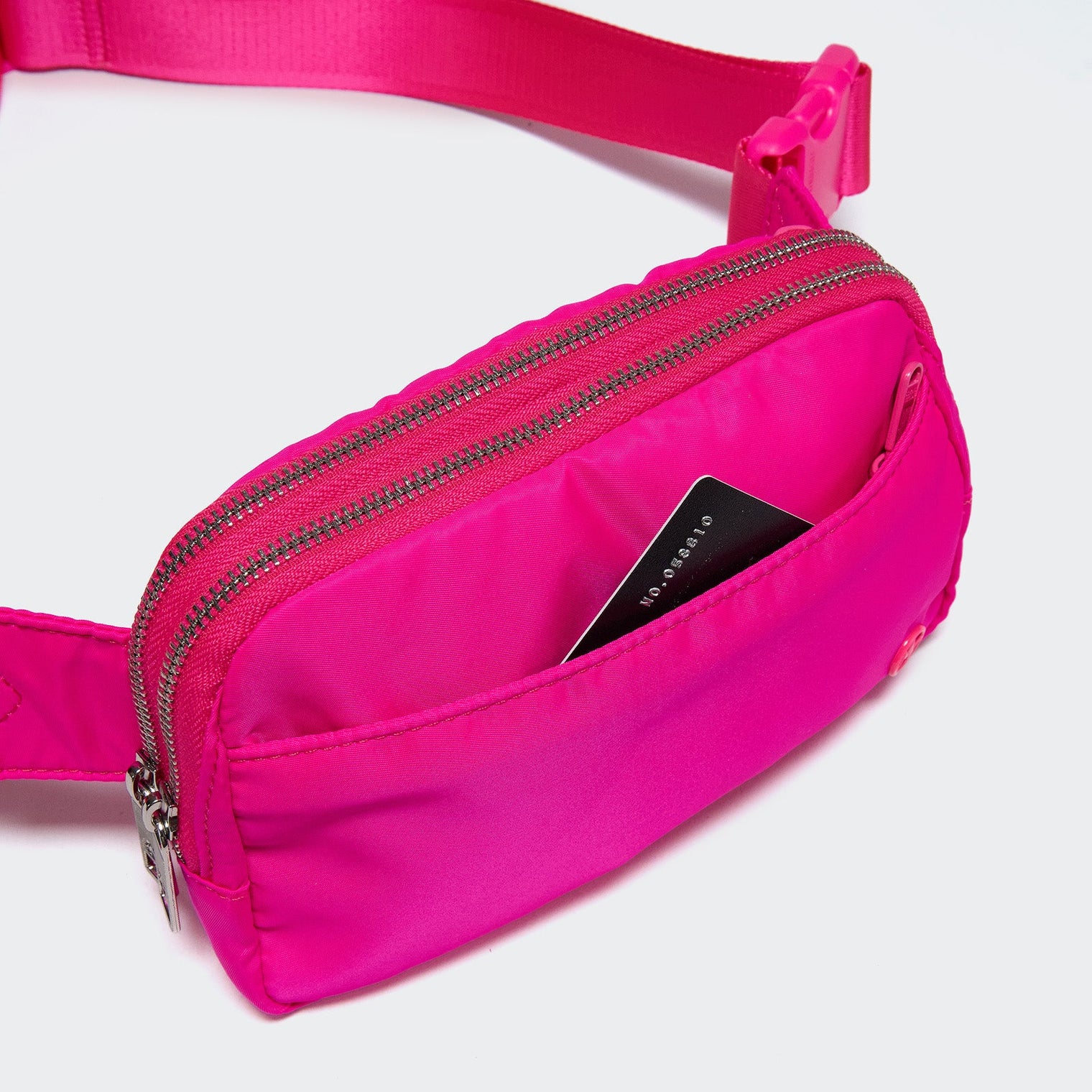 Pander 5 zipper pocket 2L belt bag in Sonic Pink, product detail view 6