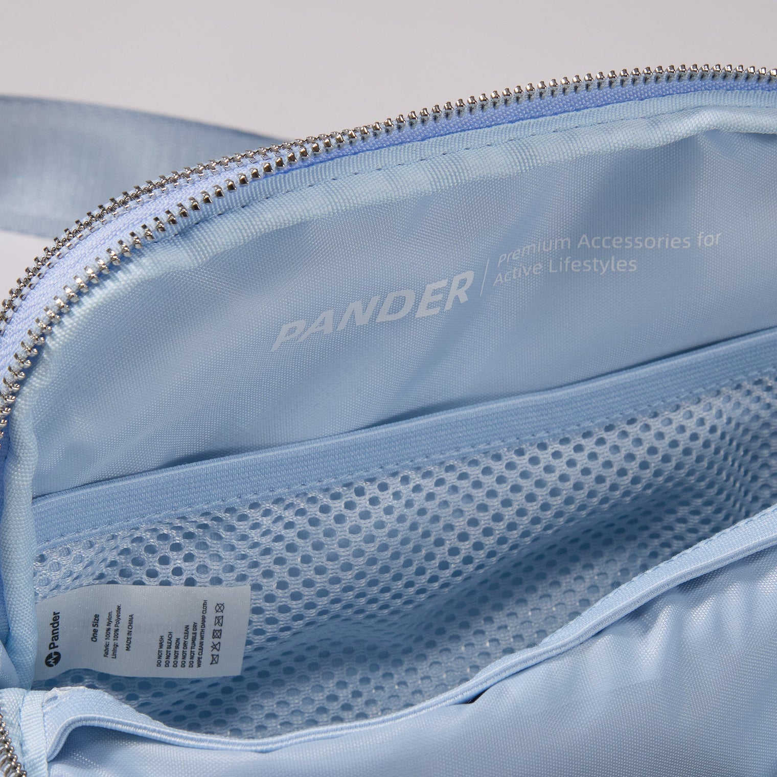 Pander 5 zipper pocket 2L belt bag in Windmill Blue, product detail view 8