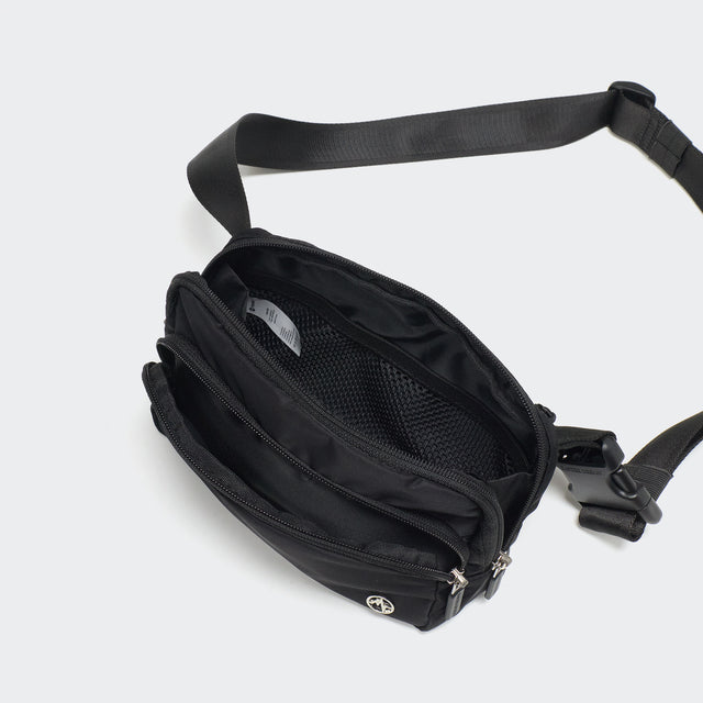 Pander 6-pocket crossbody belt bag in Black interior