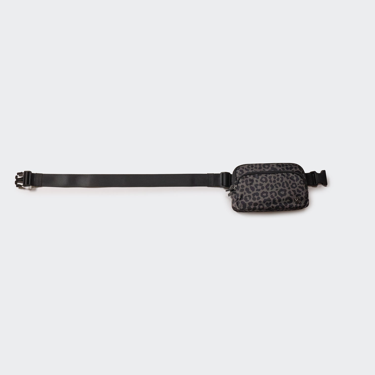 Pander 6-pocket crossbody belt bag in Grey Leopard with adjustable strap