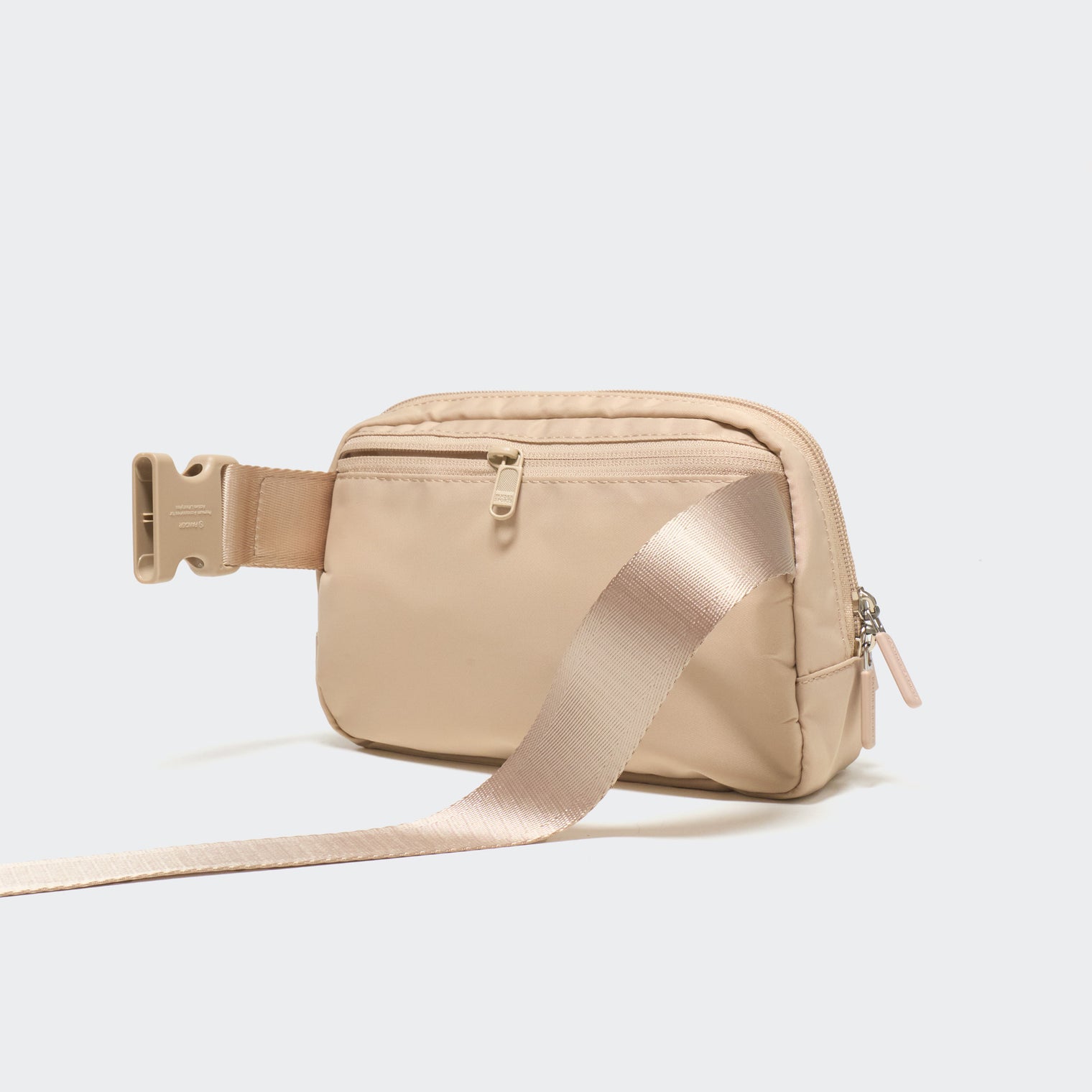 Pander 6-pocket crossbody belt bag in Warm Beige back view
