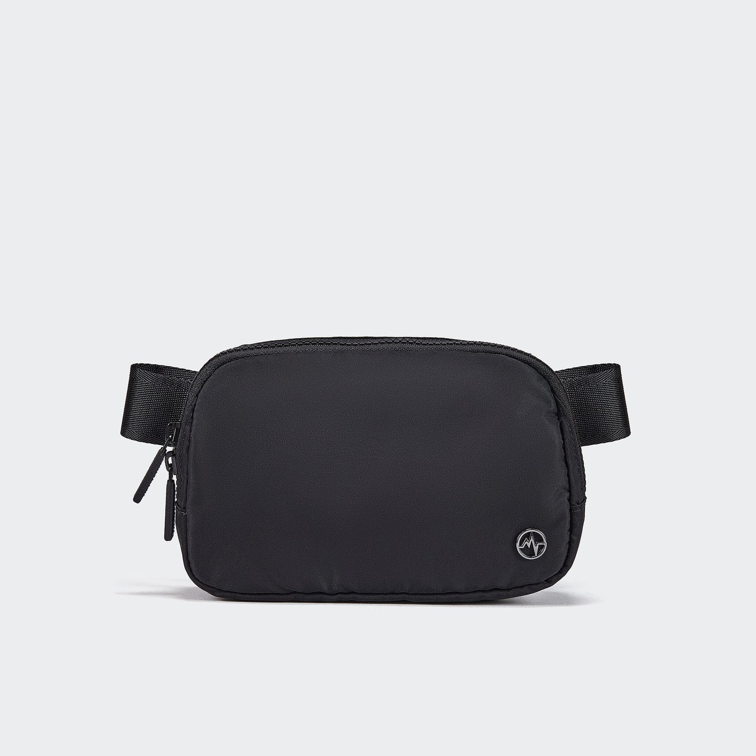 Pander 1L double zipper water-repellent nylon belt bag in Black, product view 1