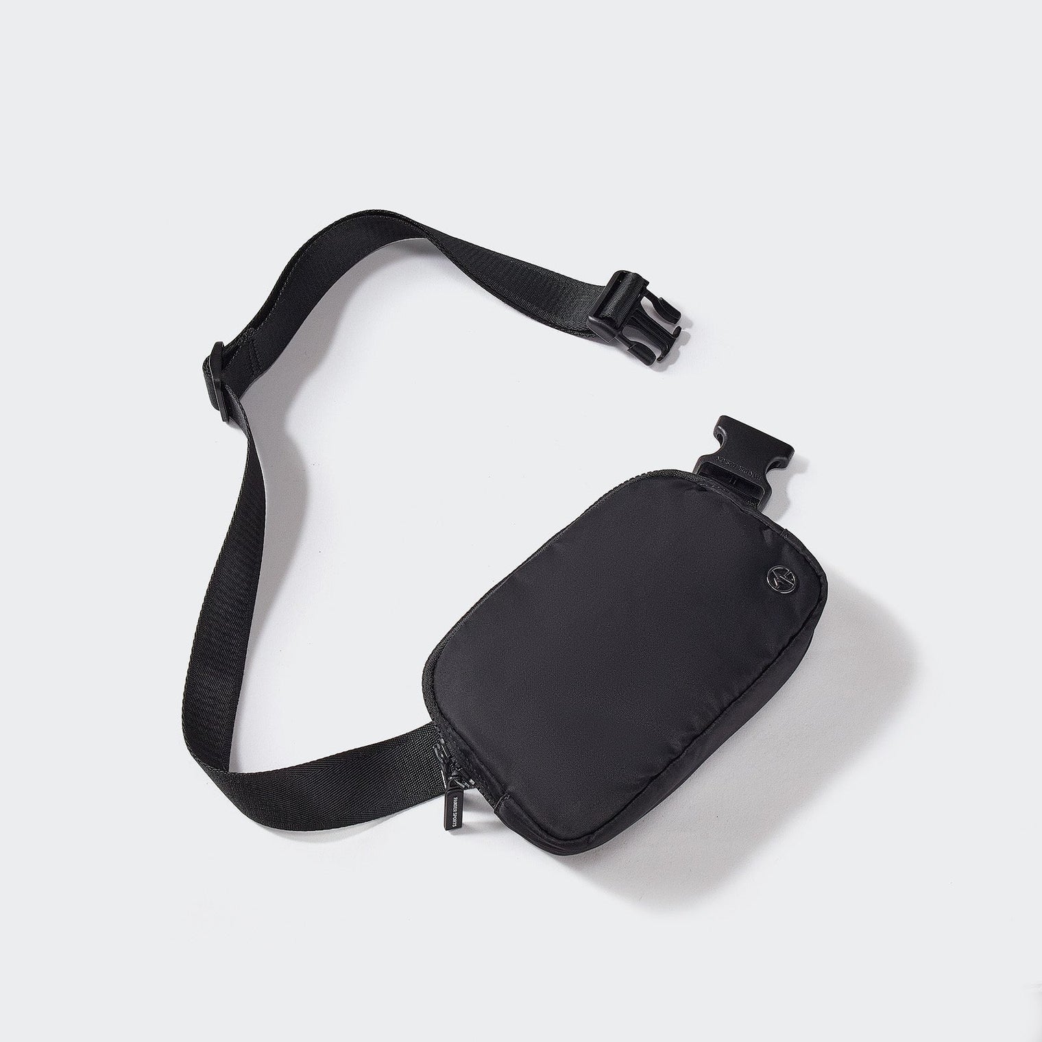 Pander 1L double zipper water-repellent nylon belt bag in Black, product view 5