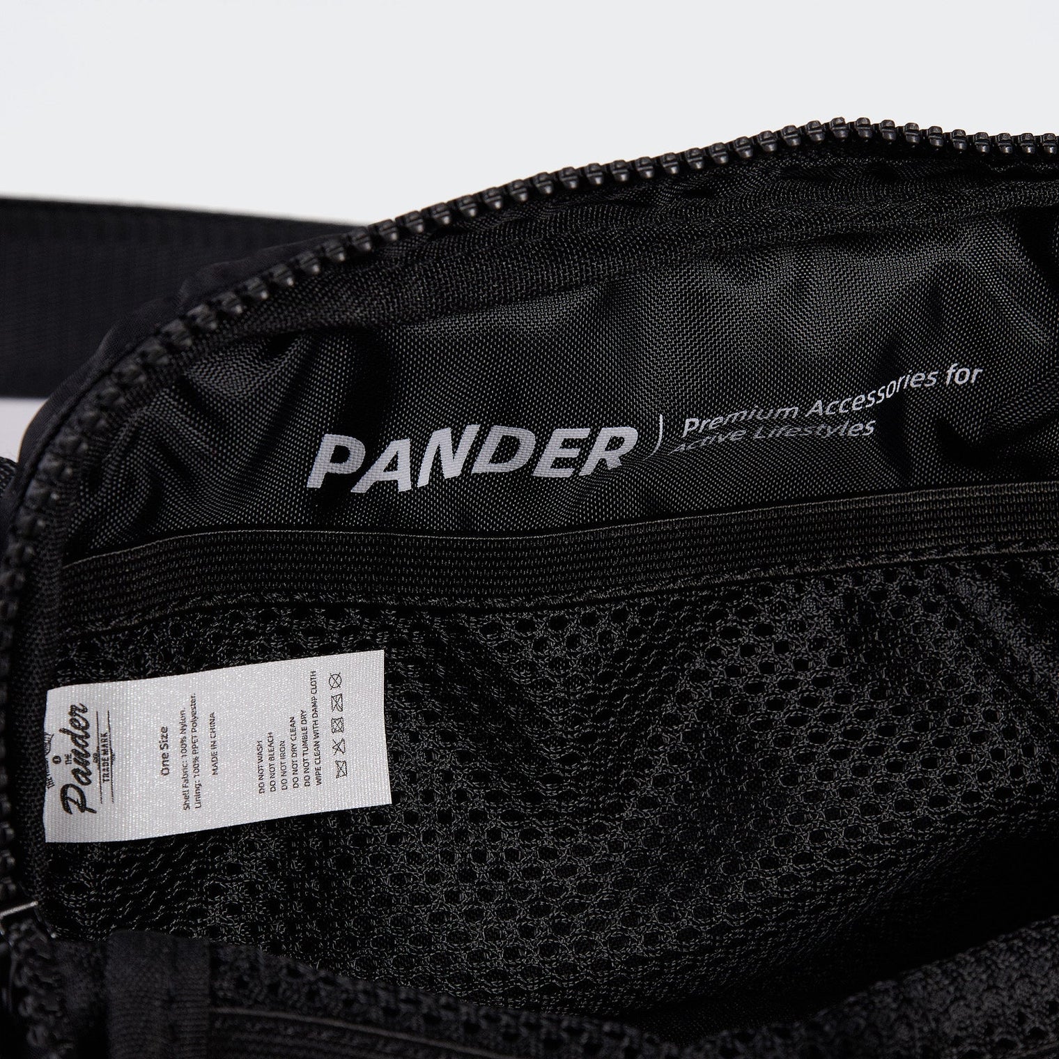 Pander 1L double zipper water-repellent nylon belt bag in Black, product view 7