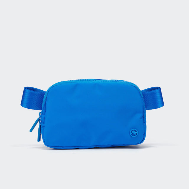 Pander 1L double zipper water-repellent nylon belt bag in Capri Blue, product view 1