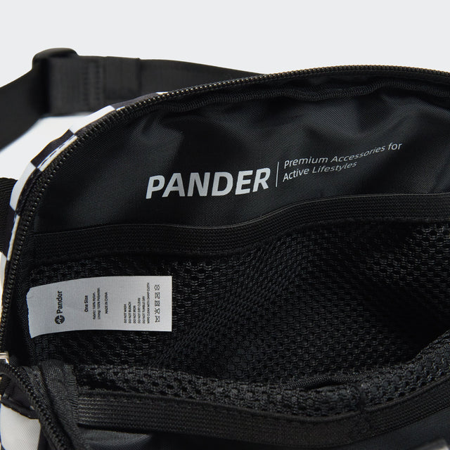 Pander 1L double zipper water-repellent nylon belt bag in Checkered Black, product view 8