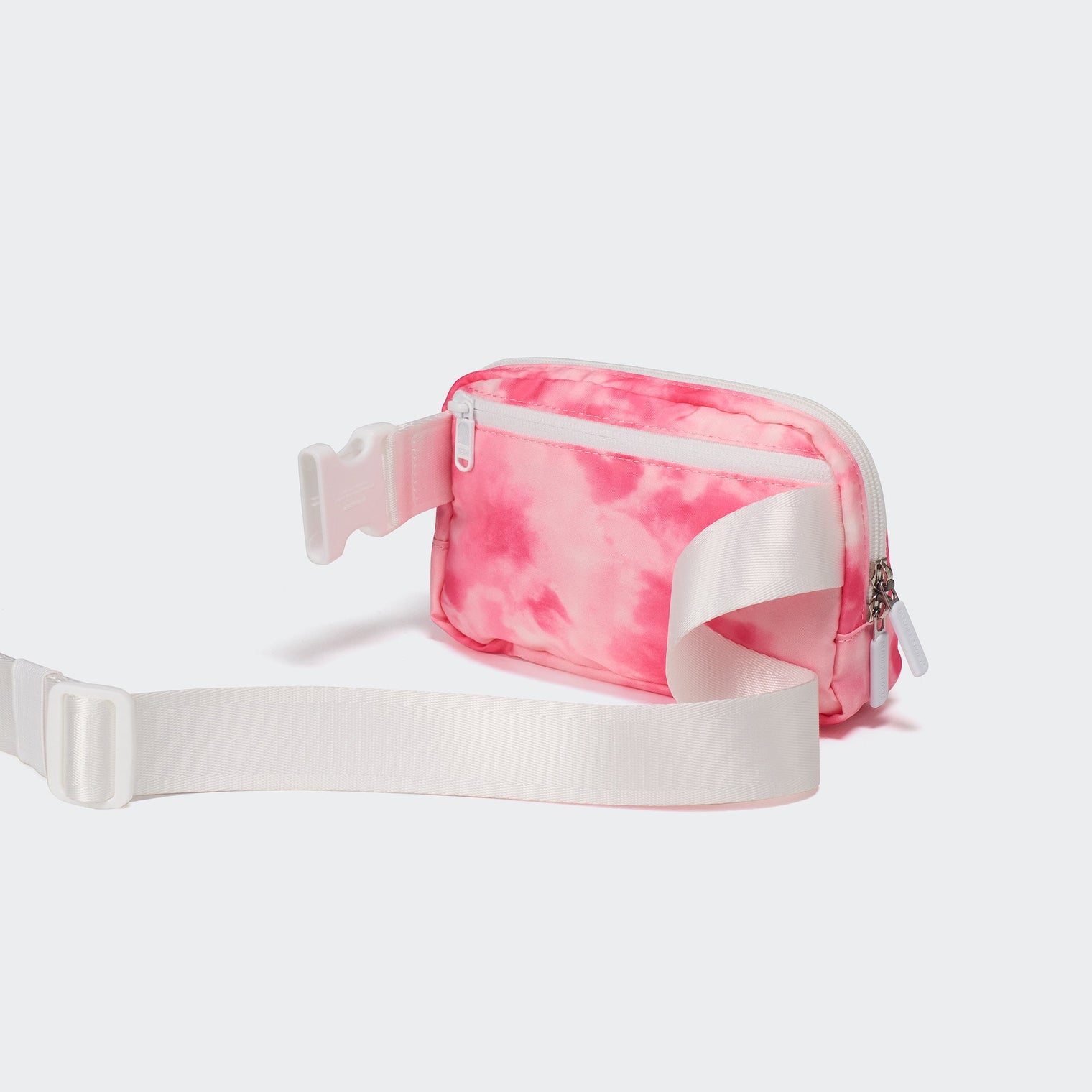 Pander 1L double zipper water-repellent nylon belt bag in Cloud Pink, product view 4