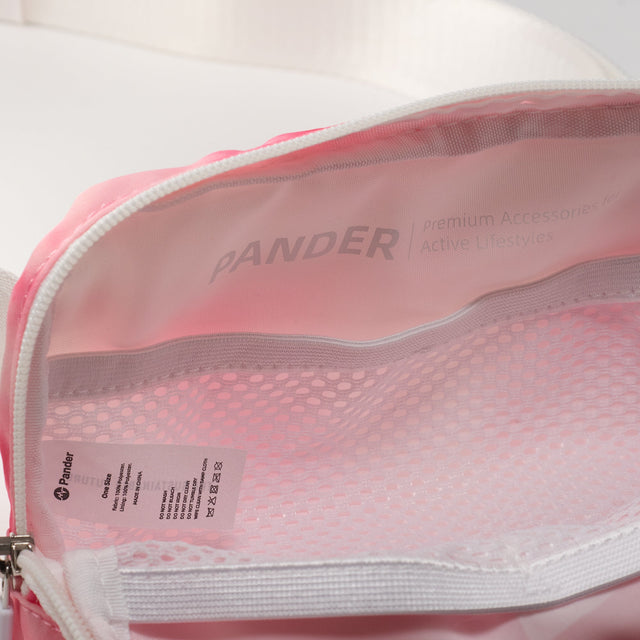 Pander 1L double zipper water-repellent nylon belt bag in Cloud Pink, product view 8