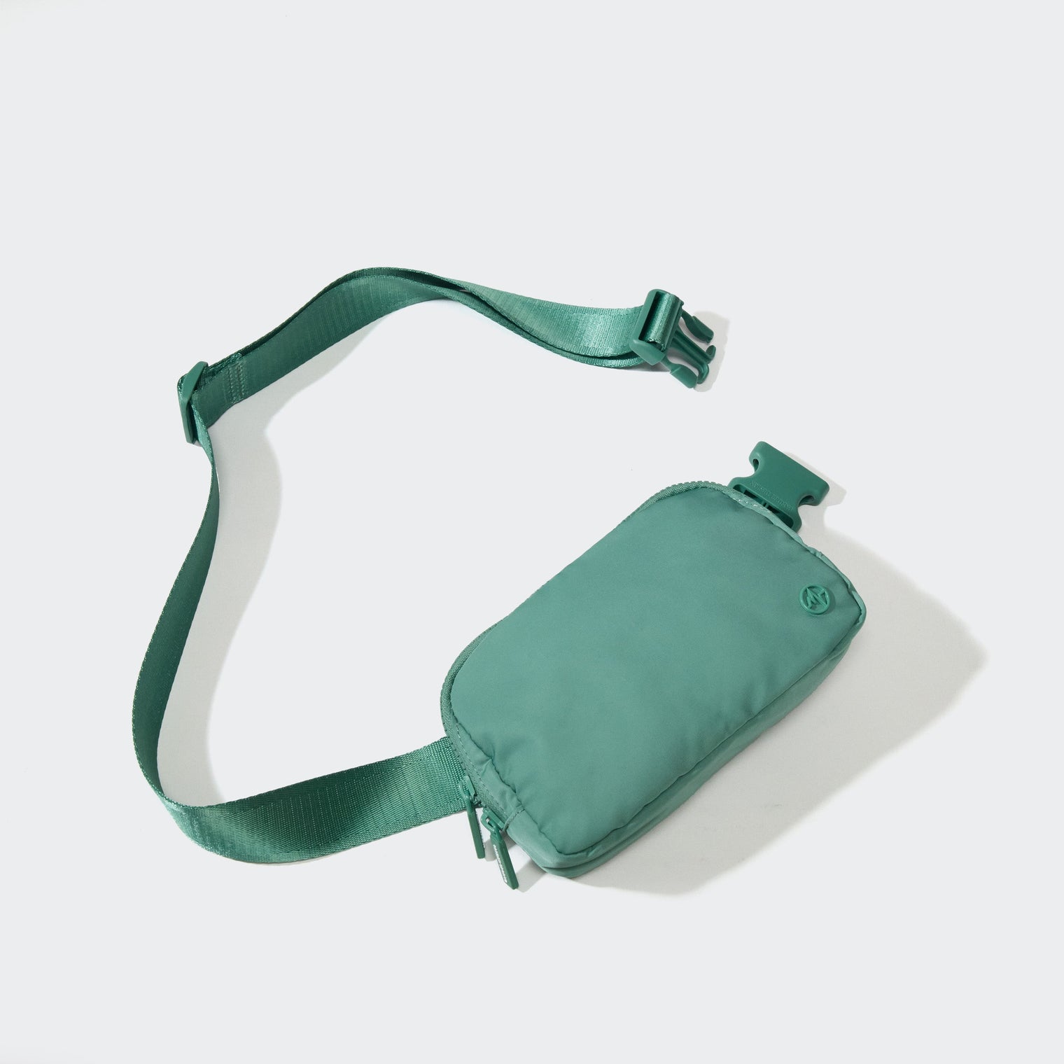Pander 1L double zipper water-repellent nylon belt bag in Eucalyptus Green, product view 5