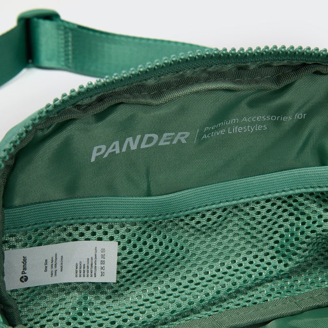 Pander 1L double zipper water-repellent nylon belt bag in Eucalyptus Green, product view 8