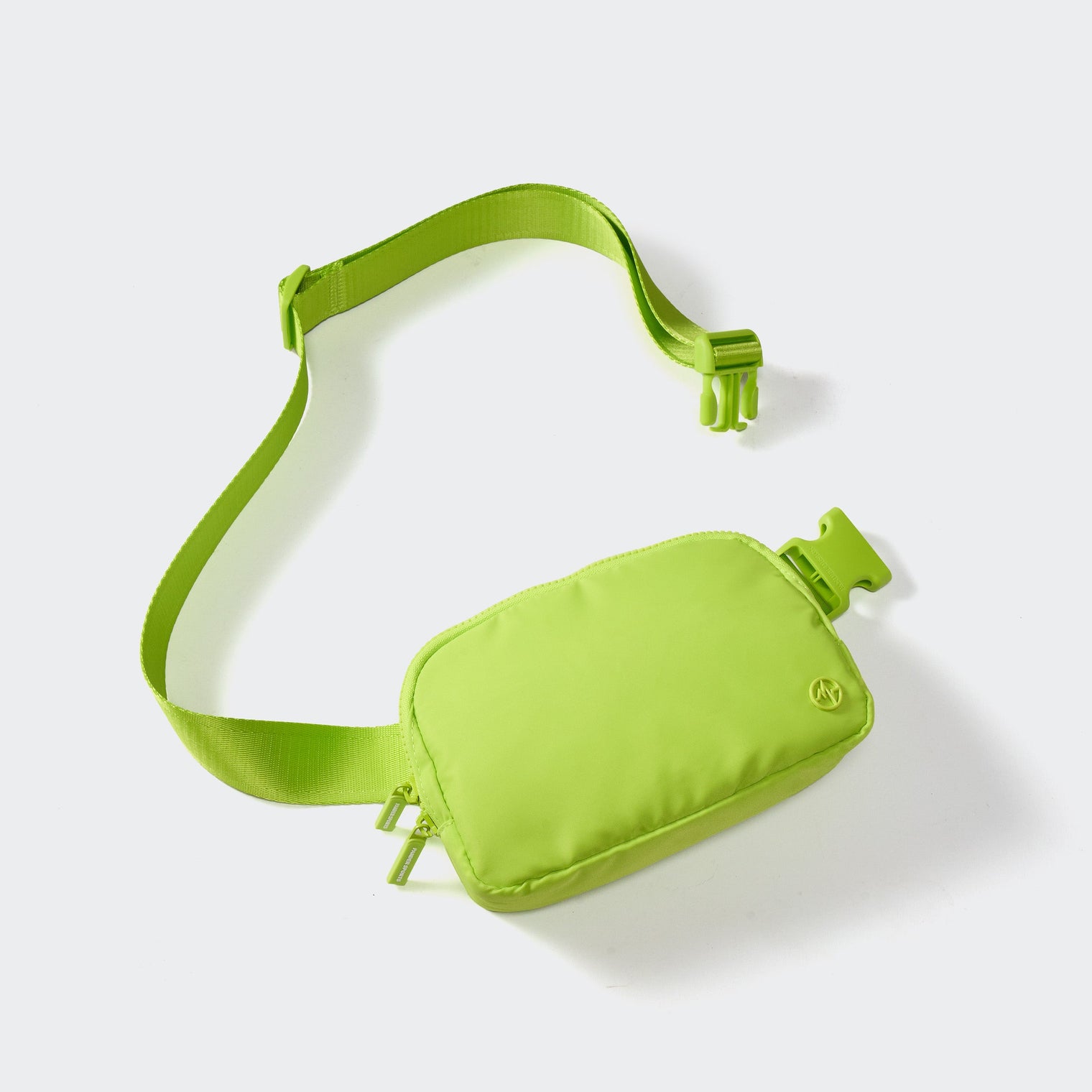 Pander 1L double zipper water-repellent nylon belt bag in Grape Green, product view 5