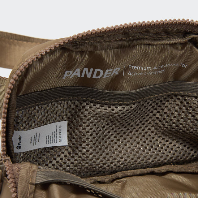 Pander 1L double zipper water-repellent nylon belt bag in Gray Brown, product view 8