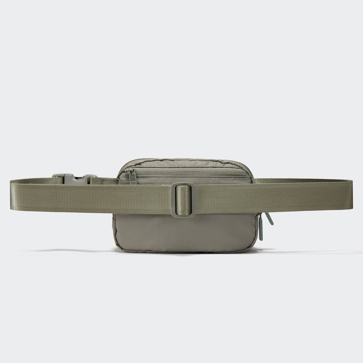 Pander 1L double zipper water-repellent nylon belt bag in Grey Sage, product view 3