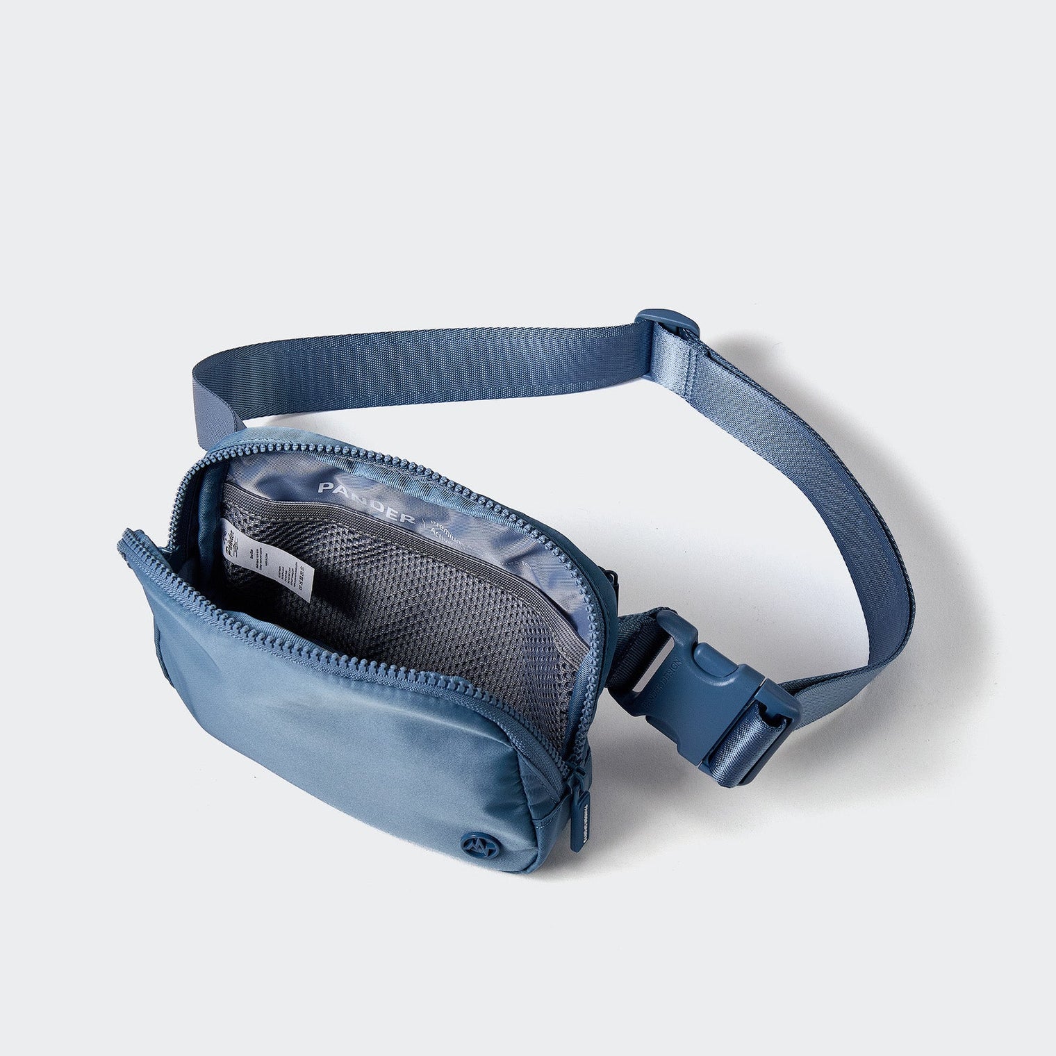 Pander 1L double zipper water-repellent nylon belt bag in Indigo Blue, product view 6