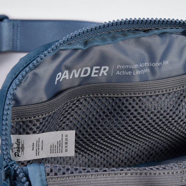 Pander 1L double zipper water-repellent nylon belt bag in Indigo Blue, product view 7