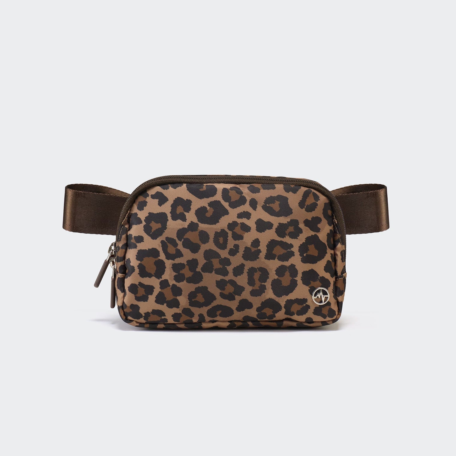 Pander 1L double zipper water-repellent nylon belt bag in Leopard Multi, product view 1