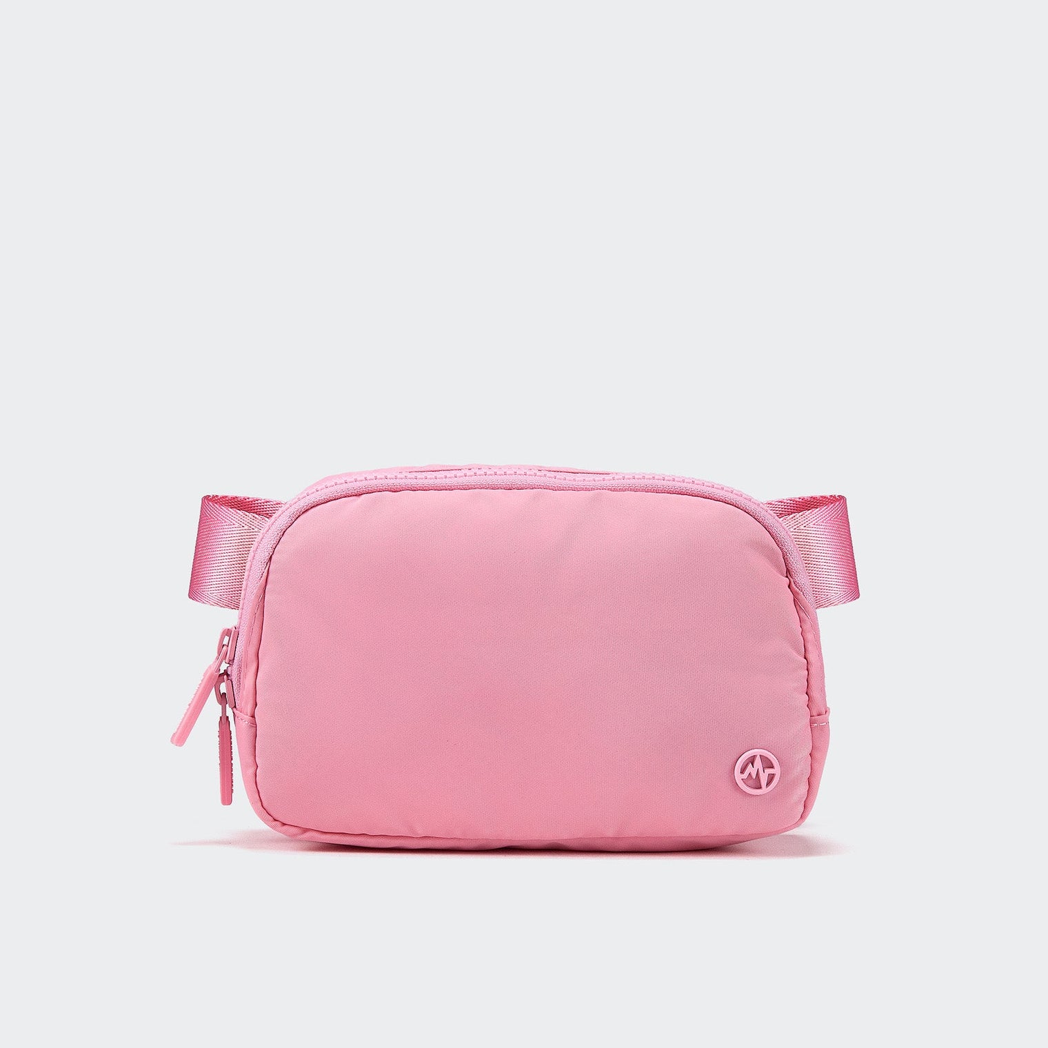 Pander 1L double zipper water-repellent nylon belt bag in Light Pink, product view 1