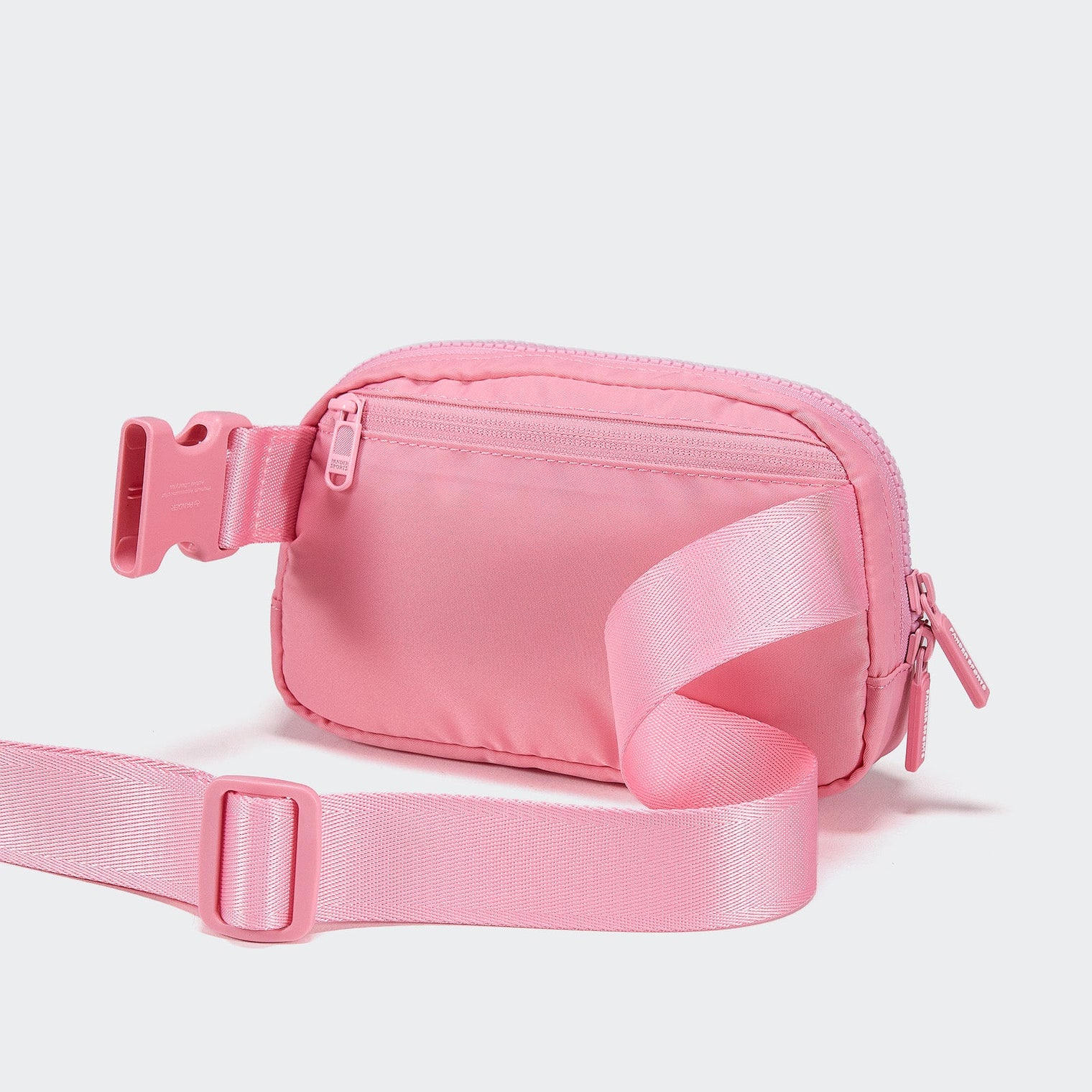 Pander 1L double zipper water-repellent nylon belt bag in Light Pink, product view 4