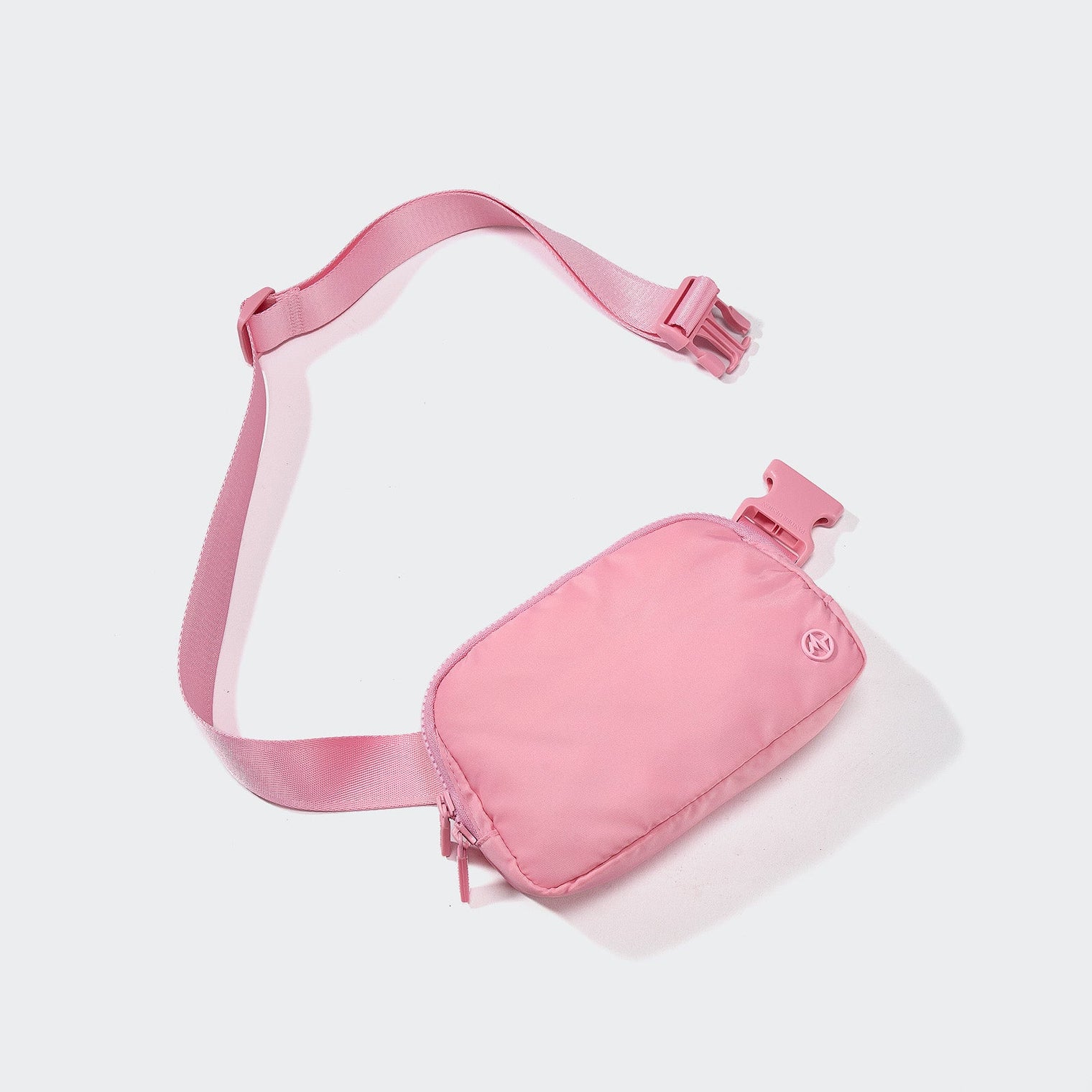 Pander 1L double zipper water-repellent nylon belt bag in Light Pink, product view 5