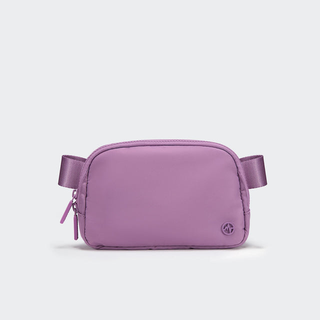 Pander 1L double zipper water-repellent nylon belt bag in Light Purple, product view 1
