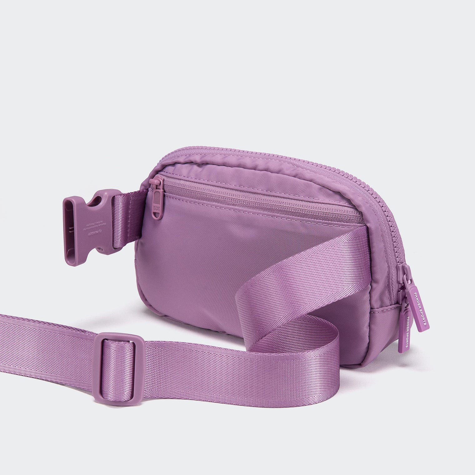 Pander 1L double zipper water-repellent nylon belt bag in Light Purple, product view 4