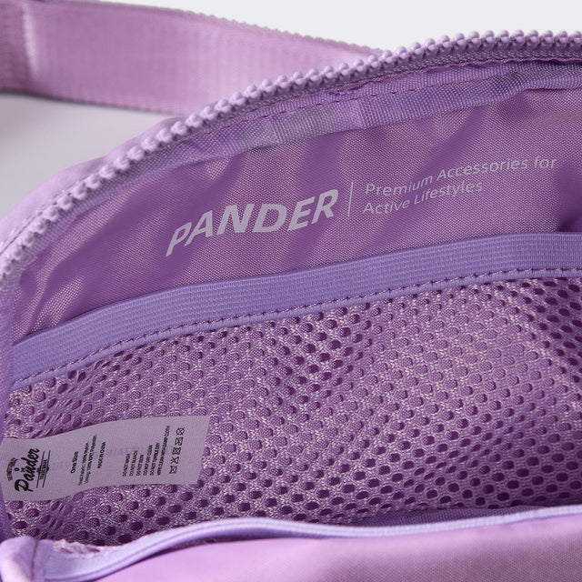Pander 1L double zipper water-repellent nylon belt bag in Light Purple, product view 8