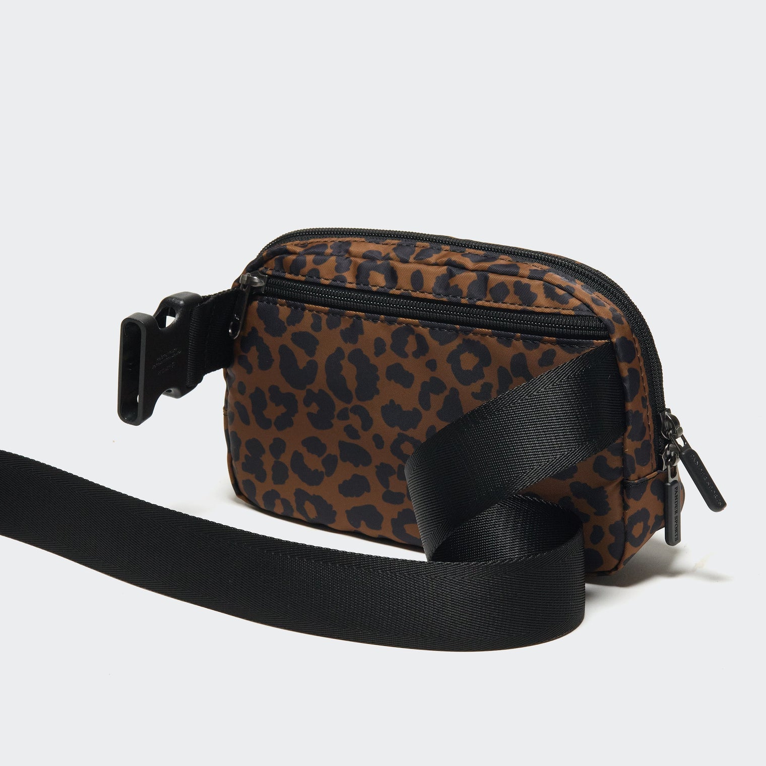 Pander 1L double zipper water-repellent nylon belt bag in Midnight Leopard, product view 4