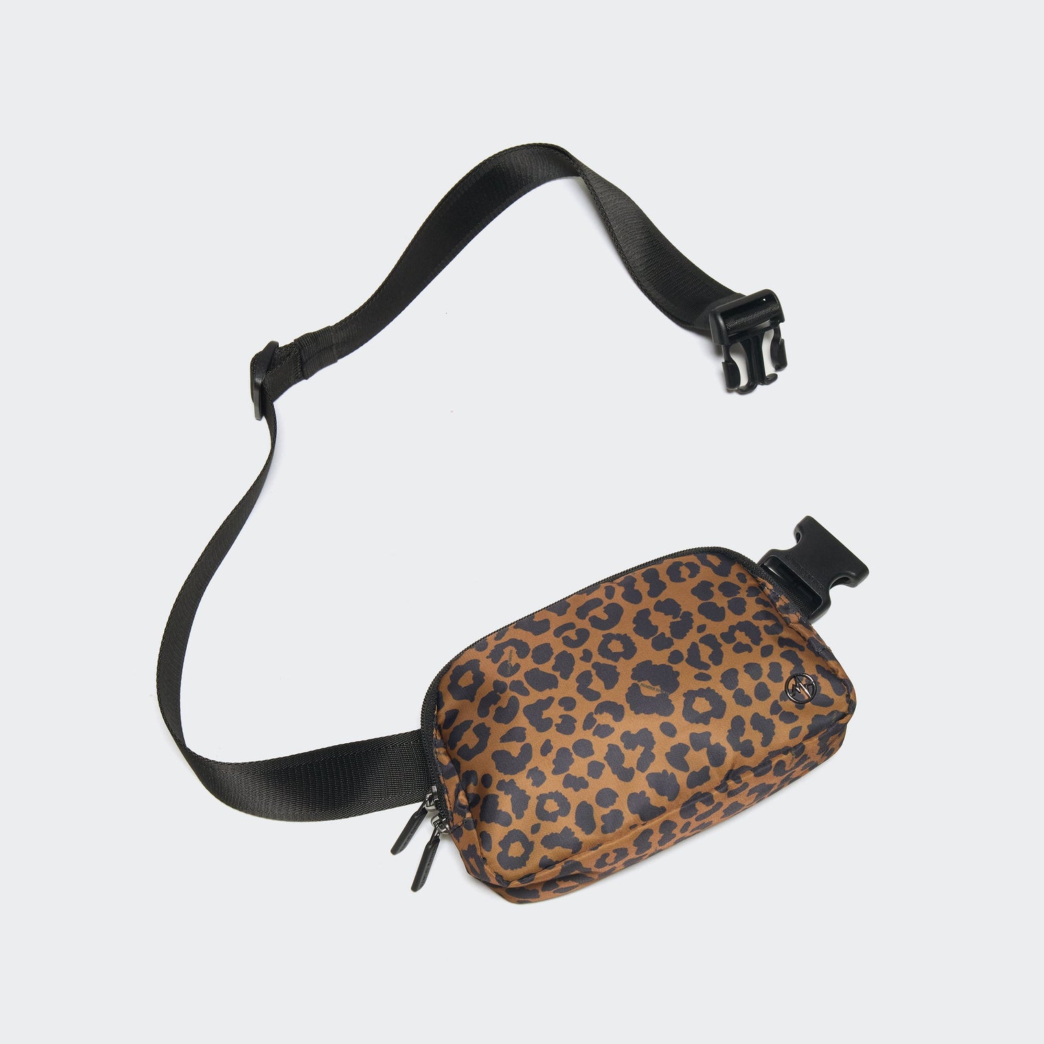 Pander 1L double zipper water-repellent nylon belt bag in Midnight Leopard, product view 5